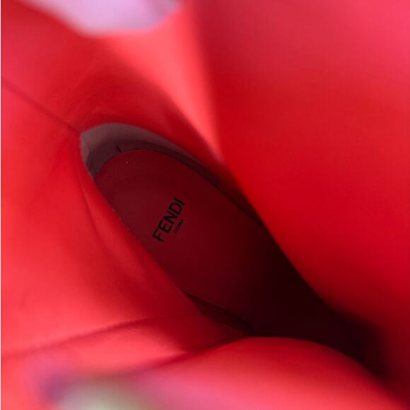 Fendi Ankle Boots Velvet Marble Size EU38 Red Lime Gold Blue - Picture 8 of 9